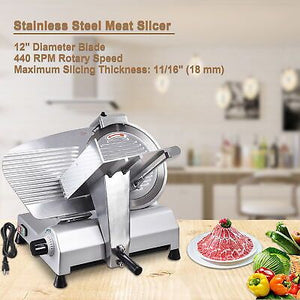 12" Blade Commercial Meat Slicer Electric Deli Slicer Veggies Cutter Kitchen - Trend Times Toy Stores