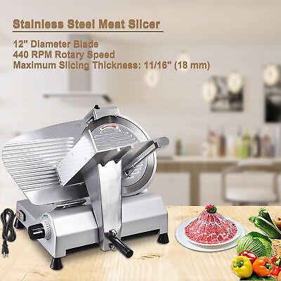 12" Blade Commercial Meat Slicer Electric Deli Slicer Veggies Cutter Kitchen - Trend Times Toy Stores