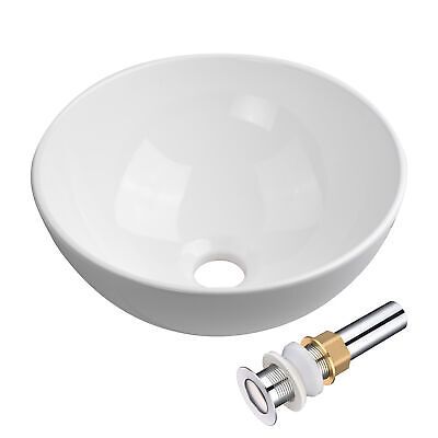 12" Pop Up Drain Bathroom Vessel Sink Countertop Washing Basin Ceramic Porcelain - Trend Times Toy Stores