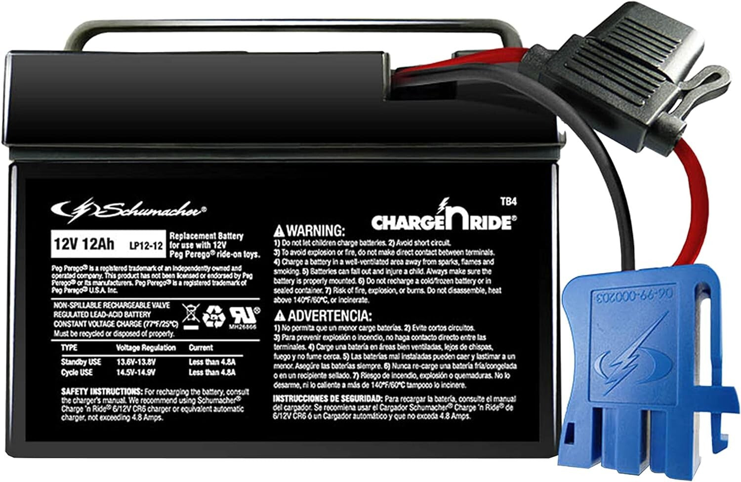 12Ah Rechargeable Battery for Peg Perego Ride-On Toys with Quick Installation Trend Times 2