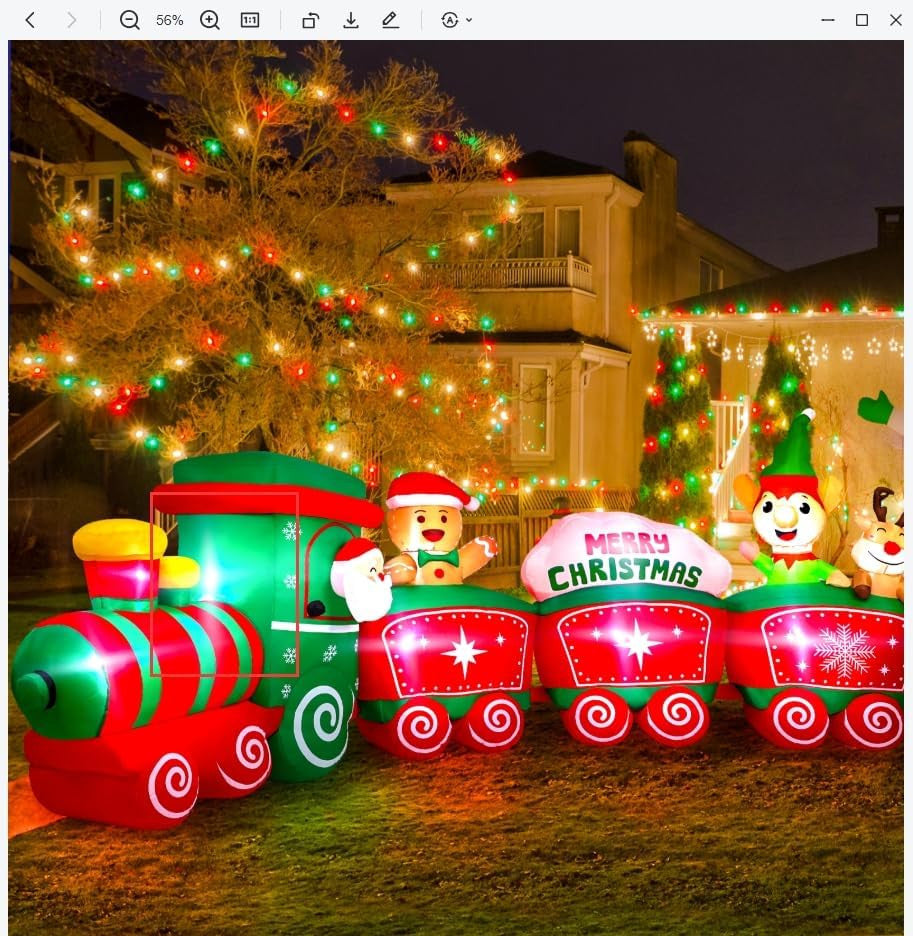 12ft Christmas Inflatable Train Featuring Santa Claus, Reindeer, and Gingerbread Man Trend Times 6