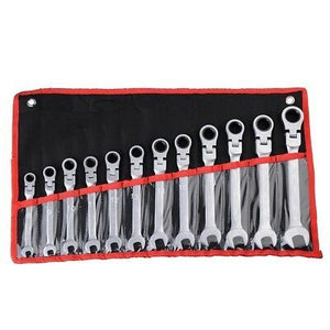12pc 8-19mm SAE Metric Flexible Ring Head Ratcheting Wrench Spanner Combo Tool - Trend Times Toy Stores