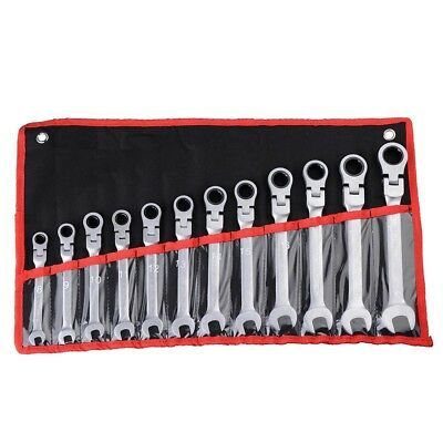 12pc 8-19mm SAE Metric Flexible Ring Head Ratcheting Wrench Spanner Combo Tool - Trend Times Toy Stores