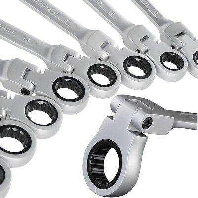 12pc 8-19mm SAE Metric Flexible Ring Head Ratcheting Wrench Spanner Combo Tool - Trend Times Toy Stores