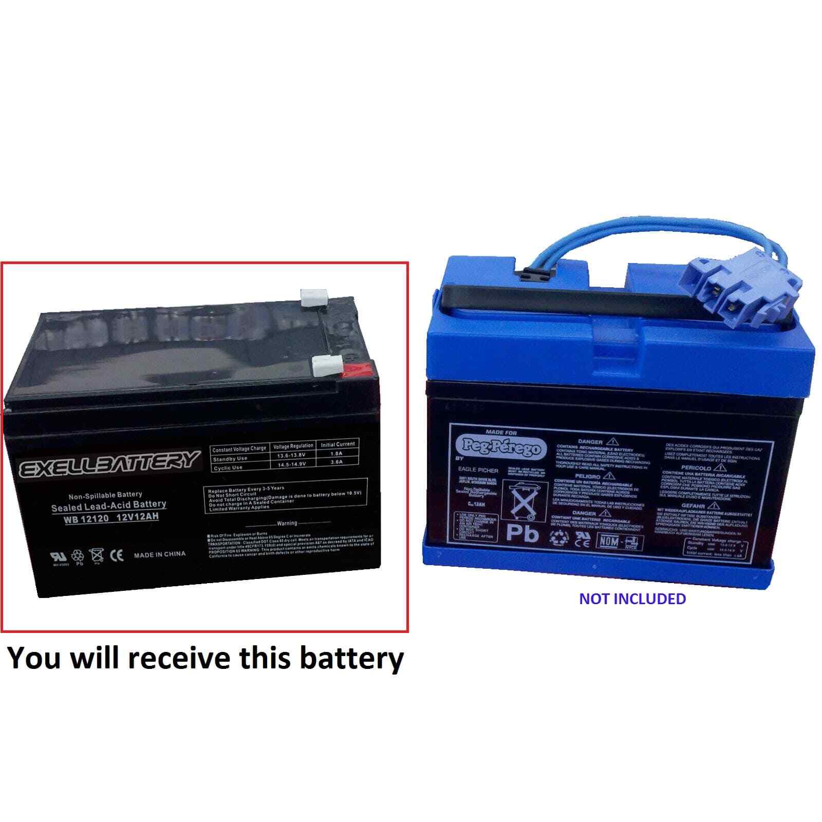 12V 12Ah Rechargeable Battery Compatible with Peg Perego Gator Polaris Gaucho Hummer Vehicles Trend Times 0