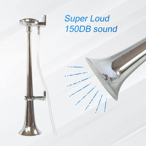 12V 150dB Chrome Zinc Single Train Trumpet Air Horn with Compressor for Trucks Trend Times 2