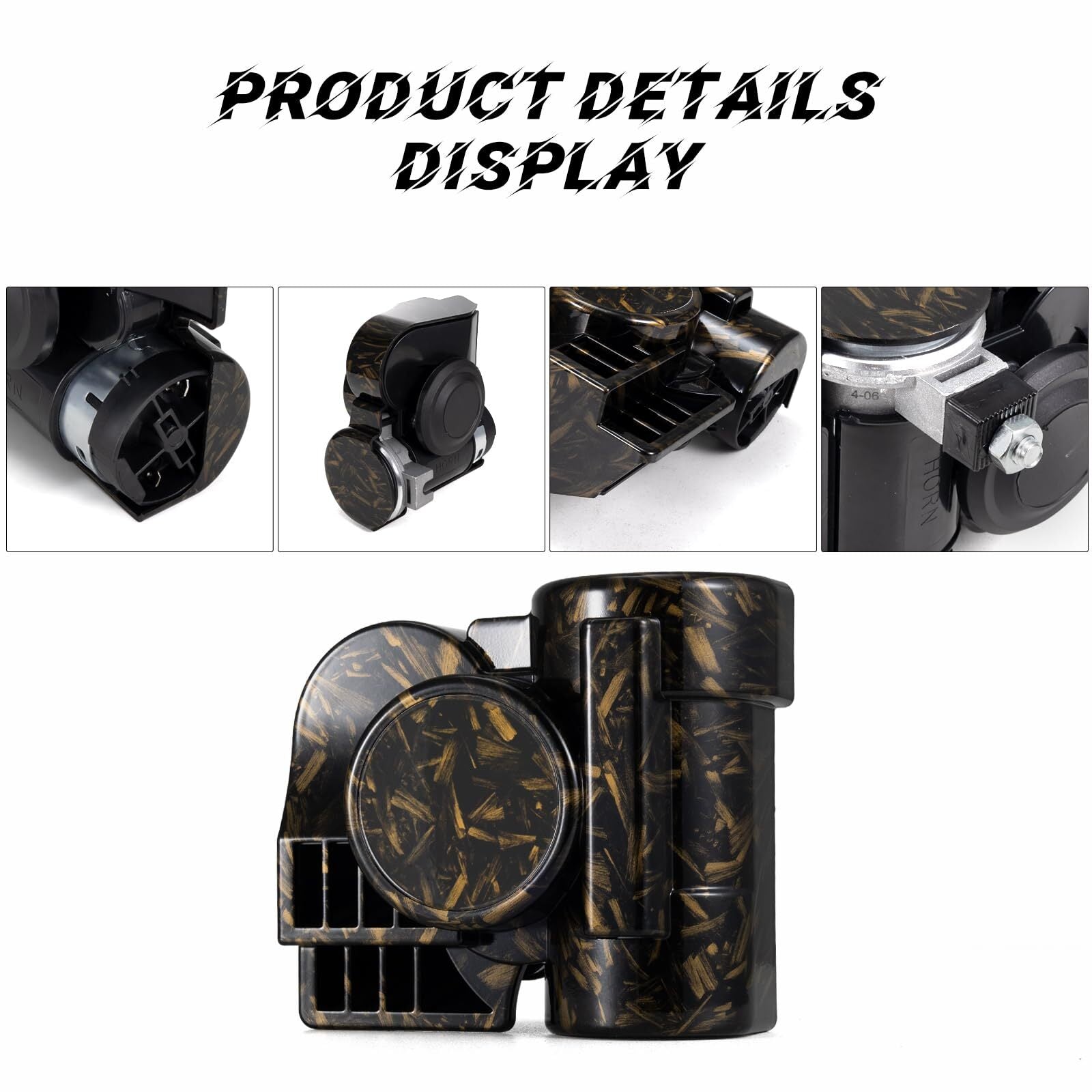 12V 150dB Compact Snail Air Horn for Truck Motorcycle Car SUV RV Trend Times 4