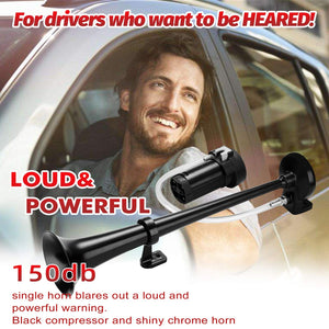 12V 150dB Powerful Single Trumpet Air Train Horn Kit with Compressor Trend Times 4