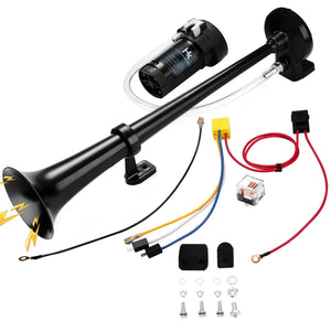 12V 150dB Powerful Single Trumpet Air Train Horn Kit with Compressor Trend Times Variant 0