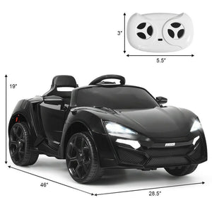 12V 2.4G RC Electric Vehicle with Lights in Black Trend Times 3