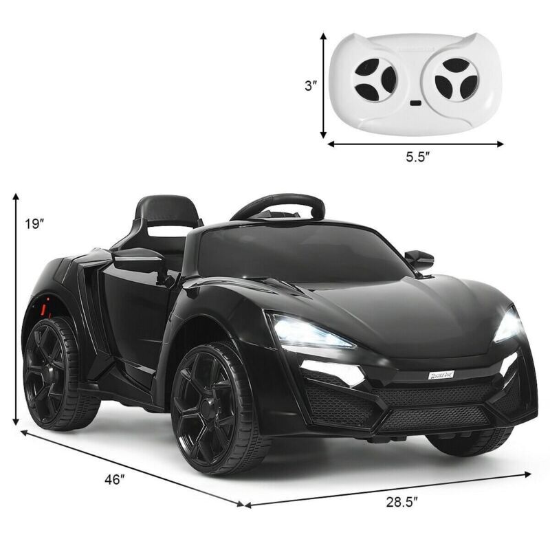 12V 2.4G RC Electric Vehicle with Lights in Black Trend Times 3