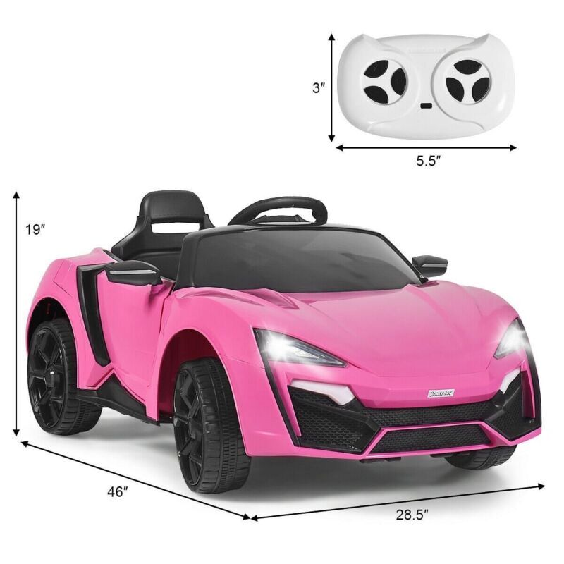 12V 2.4G RC Electric Vehicle with Lights Pink Trend Times 3