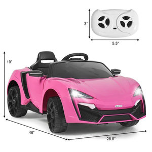 12V 2.4G RC Electric Vehicle with Lights Pink Trend Times 3