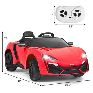 12V 2.4G Remote Control Electric Vehicle with Lights Red Trend Times 3