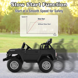 12V 2-Seater Battery-Powered Ride-On Car with 3-Point Seat Belts and Doors, Black Trend Times 5