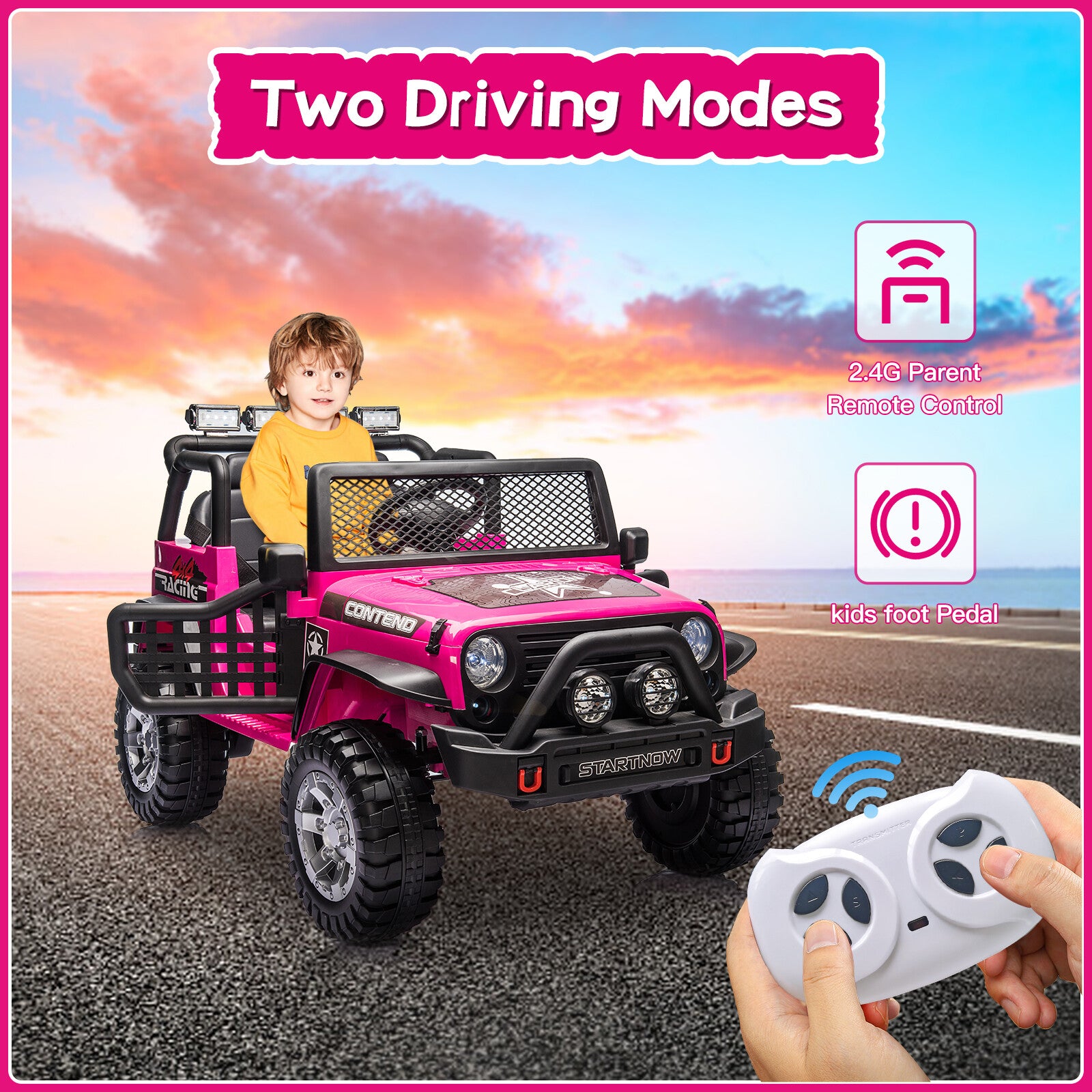 12V Electric 2-Seater Kids Ride-On Jeep with USB, Bluetooth, and Remote Control Trend Times 6