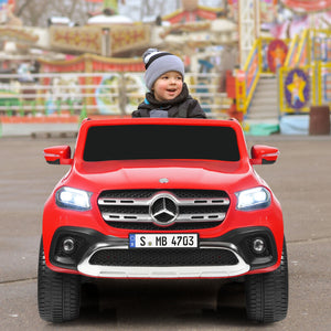 12V 2-Seater Kids Ride-On Car Licensed Mercedes Benz X-Class RC with Trunk Red Trend Times 3