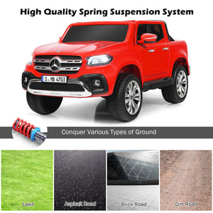 12V 2-Seater Kids Ride-On Car Licensed Mercedes Benz X-Class RC with Trunk Red Trend Times 5