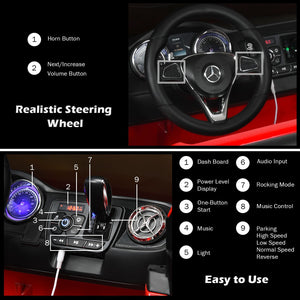 12V 2-Seater Kids Ride-On Car Licensed Mercedes Benz X-Class RC with Trunk Red Trend Times 8