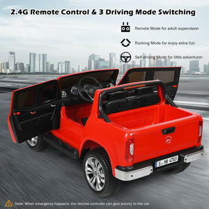 12V 2-Seater Kids Ride-On RC Car Licensed Mercedes-Benz X-Class with Trunk Red Trend Times 6