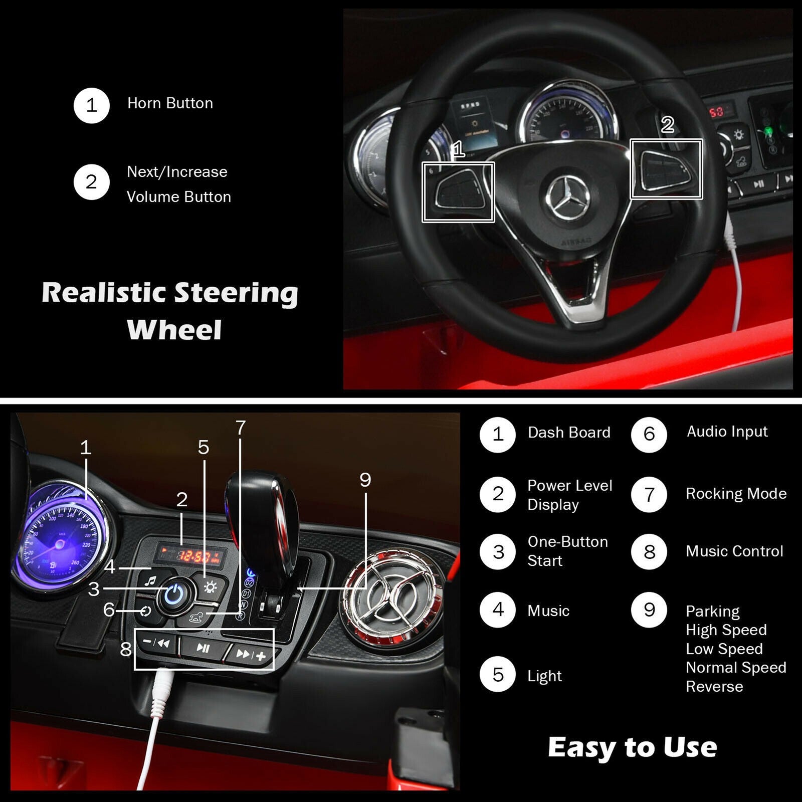 12V 2-Seater Kids Ride-On RC Car Licensed Mercedes-Benz X-Class with Trunk Red Trend Times 7