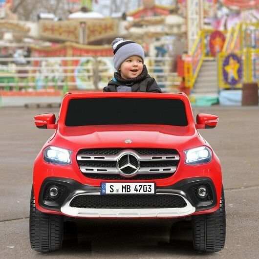 12V 2-Seater Kids Ride-On Car Licensed Mercedes-Benz X-Class RC with Trunk Red Trend Times 3