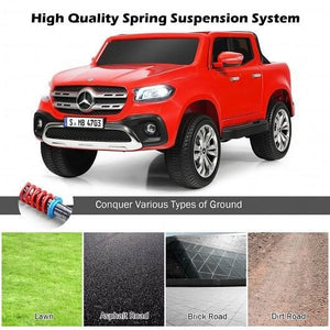 12V 2-Seater Kids Ride-On Car Licensed Mercedes-Benz X-Class RC with Trunk Red Trend Times 4