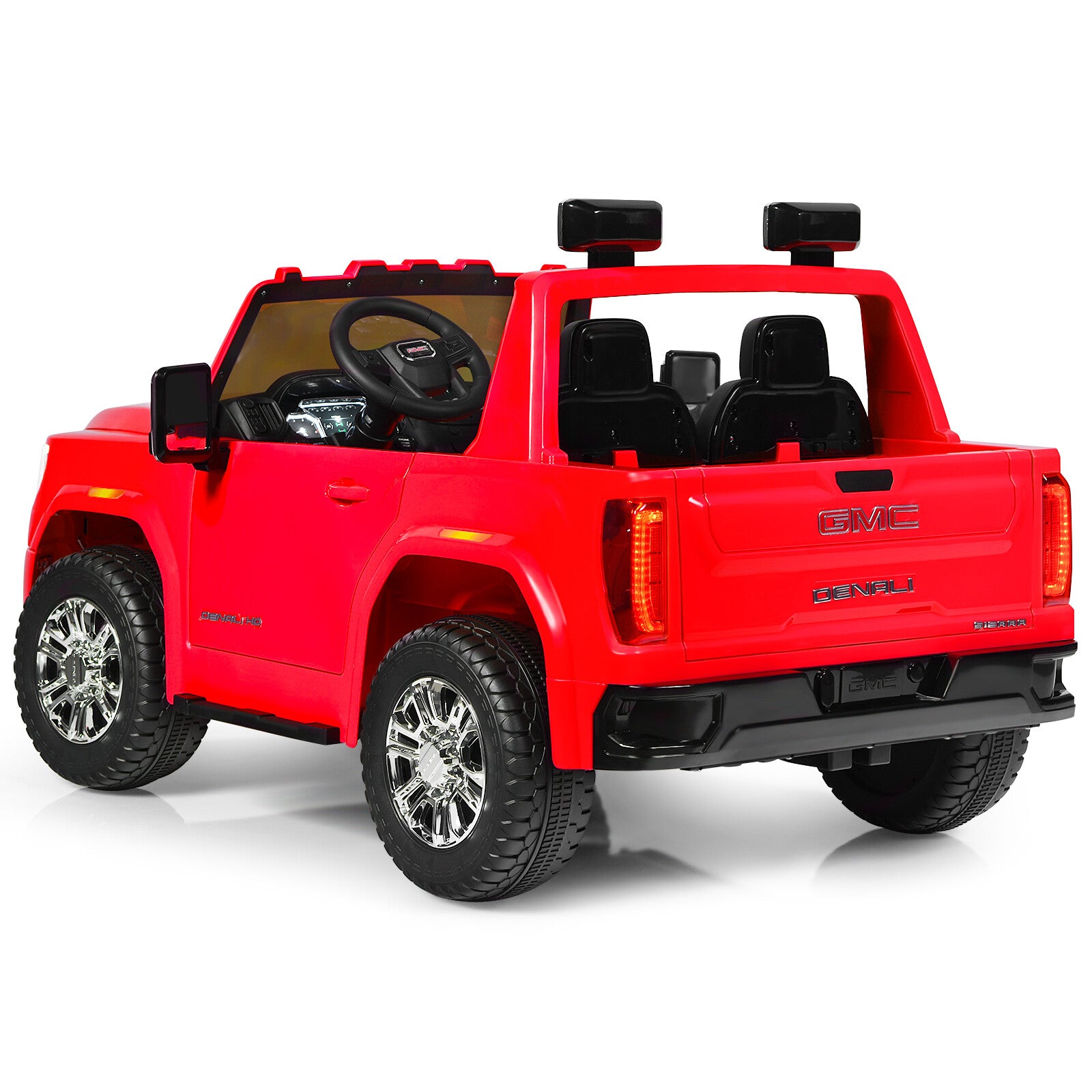 12V 2-Seater Licensed GMC Kids Electric Ride-On Truck with Remote Control and Storage Box, Red Trend Times 11