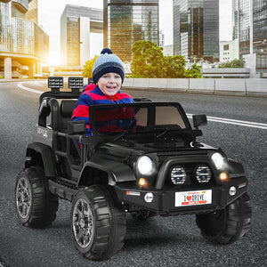 12V 2-Seater Ride-On Truck with Remote Control and Storage Compartment Black Trend Times 2