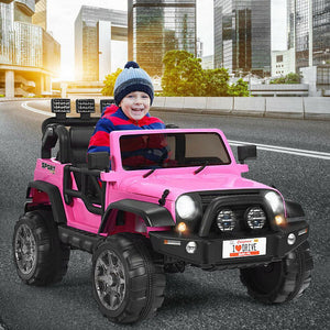 12V 2-Seater Ride-On Truck with Remote Control and Storage Compartment Pink Trend Times 2