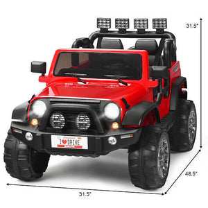 12V Red 2-Seater Ride-On Truck with Remote Control and Storage Compartment Trend Times 4