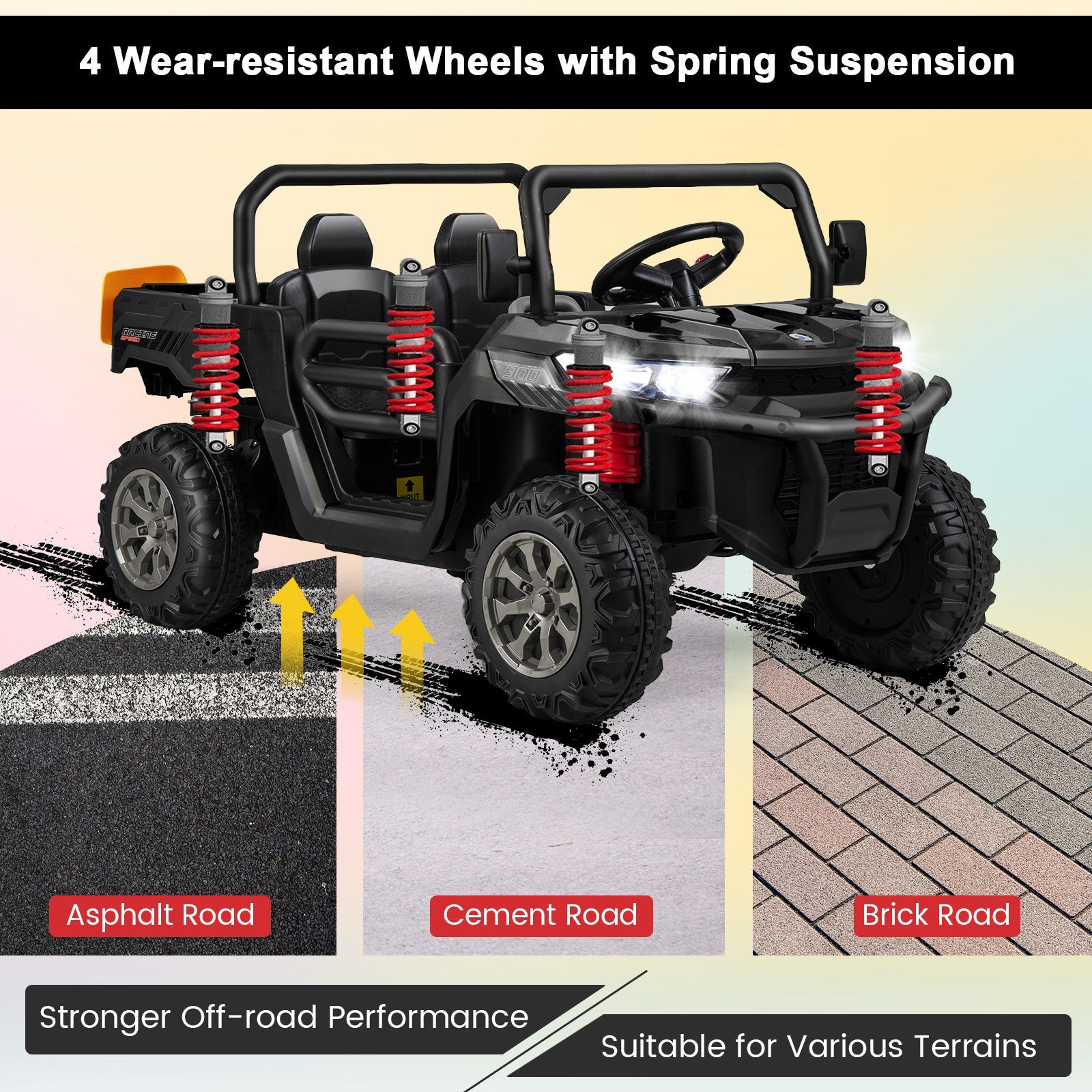 12V 2-Seater Electric Ride-On UTV Dump Truck with Remote Control, Dump Bed, and Shovel - Black Trend Times 7