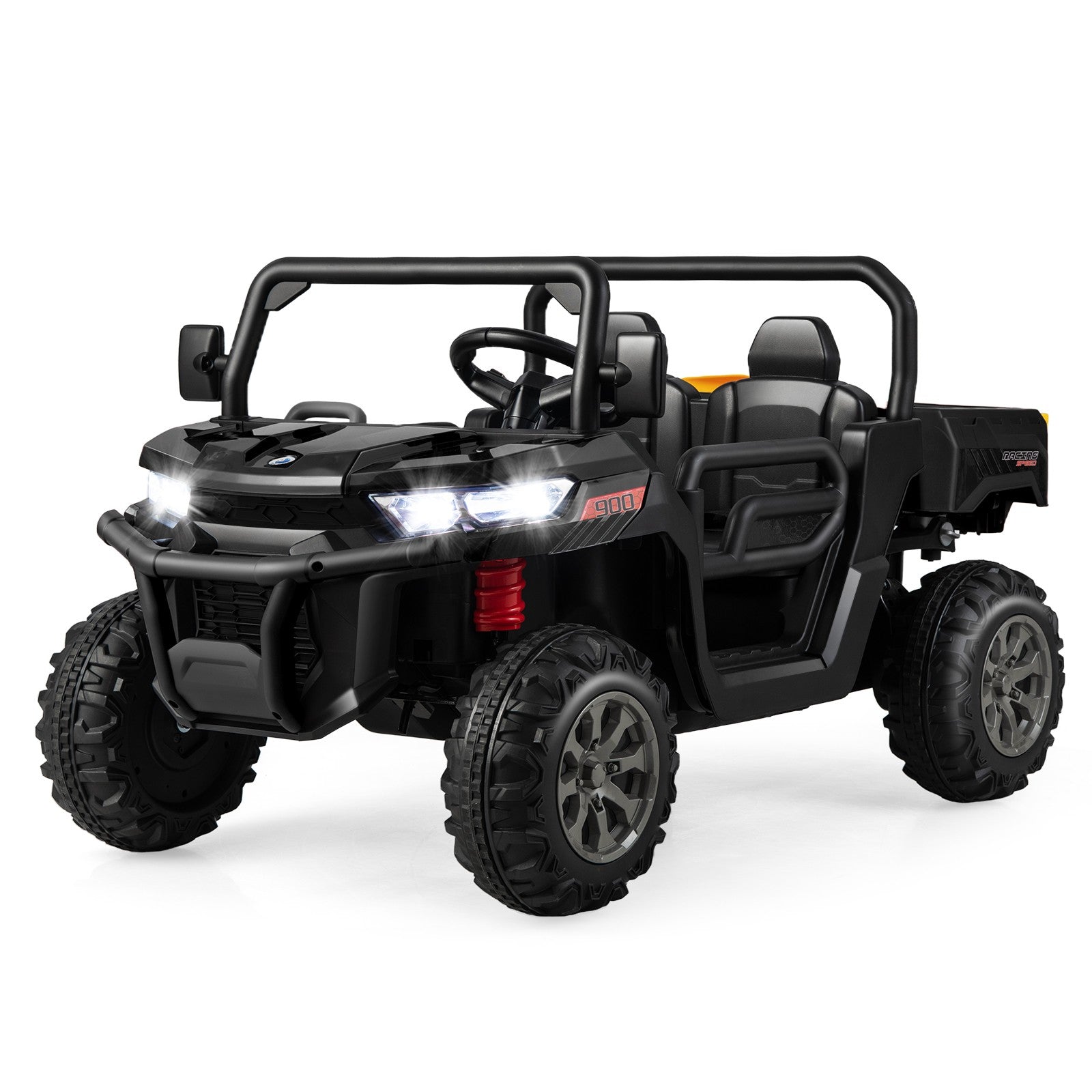 12V 2-Seater Electric Ride-On UTV Dump Truck with Remote Control, Dump Bed, and Shovel - Black Trend Times 9