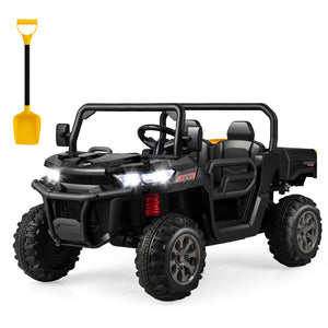 12V 2-Seater Electric Ride-On UTV Dump Truck with Remote Control, Dump Bed, and Shovel - Black Trend Times Variant 0