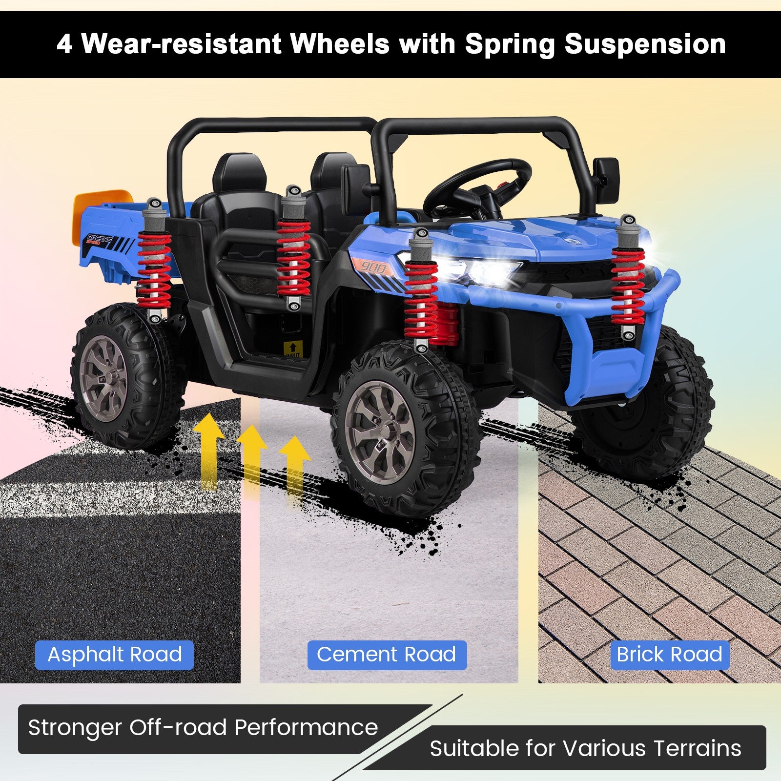 12V 2-Seater Electric Ride-On UTV Dump Truck with Remote Control, Dump Bed, and Shovel - Blue Trend Times 7