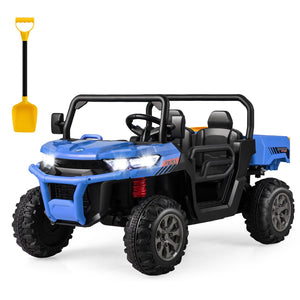 12V 2-Seater Electric Ride-On UTV Dump Truck with Remote Control, Dump Bed, and Shovel – Blue Trend Times Variant 0