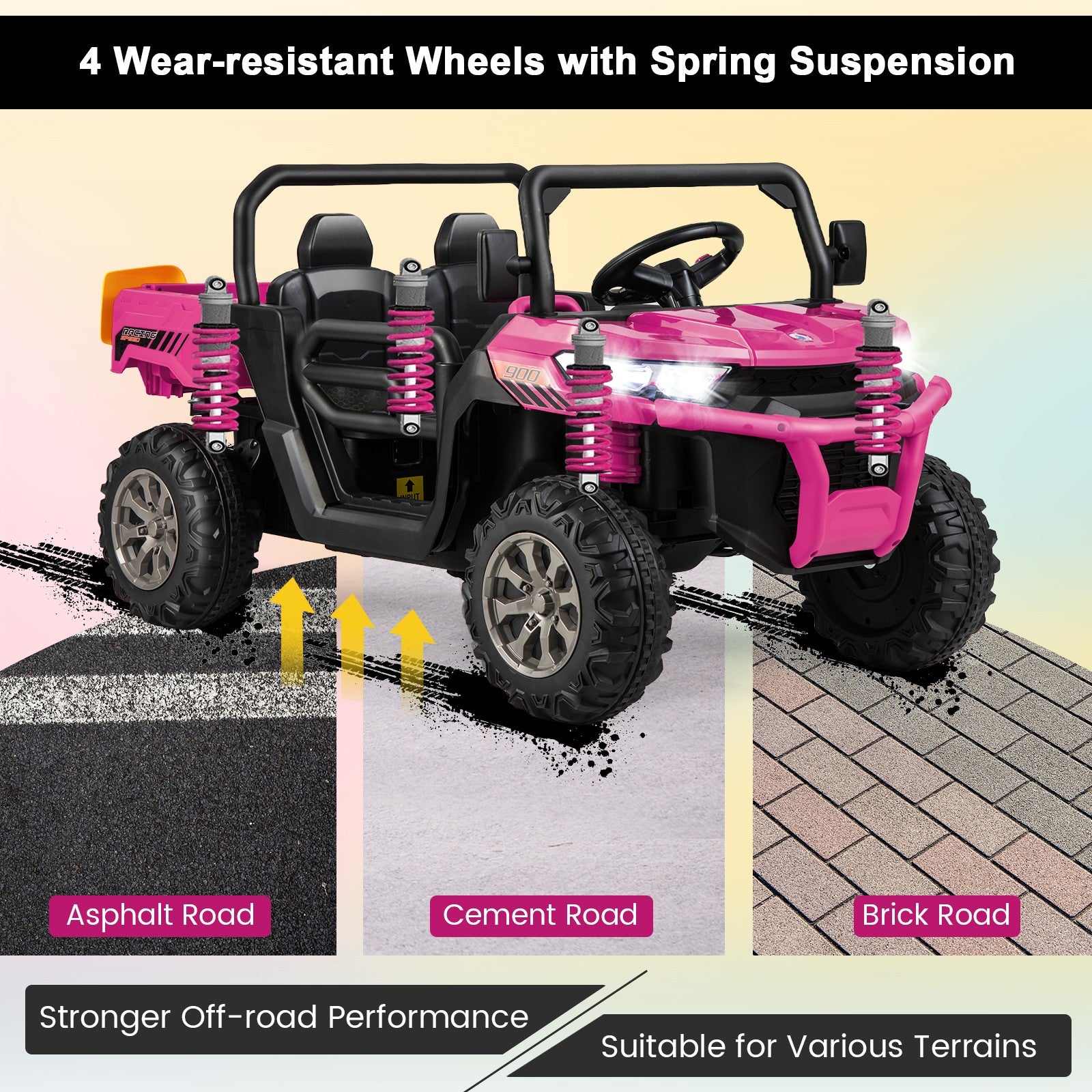 12V 2-Seater Electric Ride-On UTV Dump Truck with Remote Control, Dump Bed, and Shovel – Pink Trend Times 7