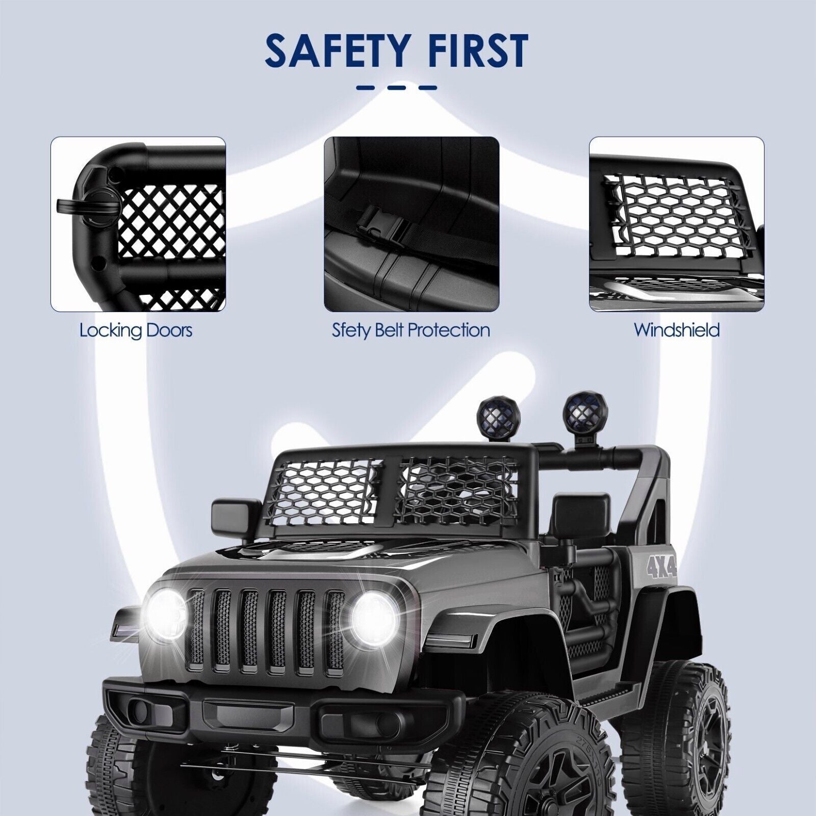 12V Two-Seat Electric Ride-On Truck with Remote Control, LED Lights, and MP3 for Kids Trend Times 16