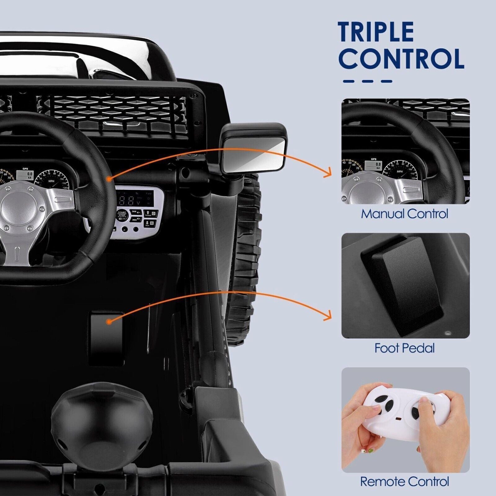 12V Two-Seat Electric Ride-On Truck with Remote Control, LED Lights, and MP3 for Kids Trend Times 17