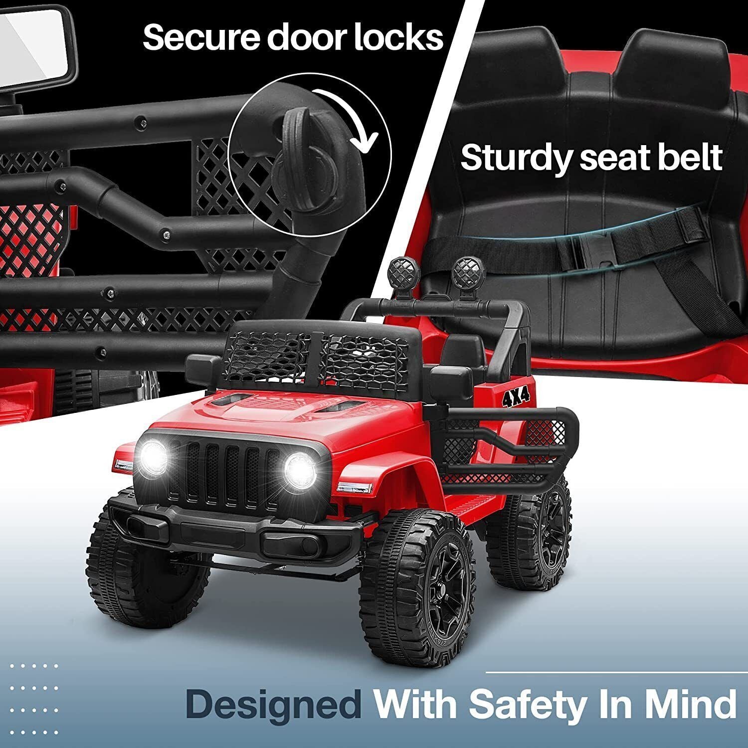 12V Two-Seat Electric Ride-On Truck with Remote Control, LED Lights, and MP3 for Kids Trend Times 2