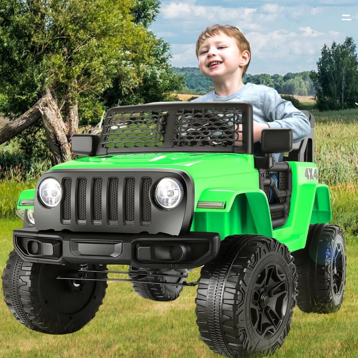 12V Two-Seat Electric Ride-On Truck with Remote Control, LED Lights, and MP3 for Kids Trend Times 7