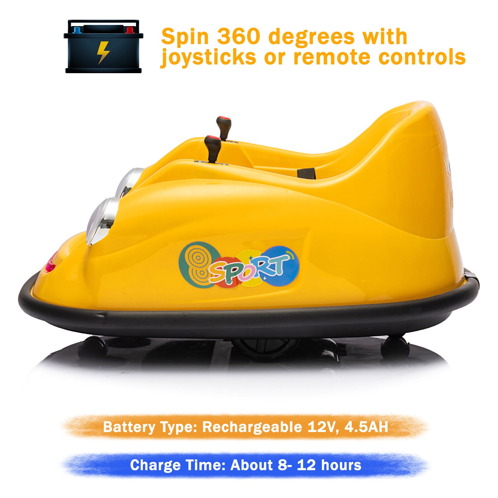 12V Electric Ride-On Bumper Car for Kids with 2 Speeds and 360° Rotation Trend Times 12