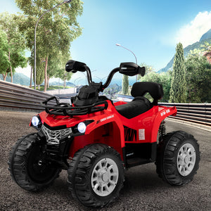 12V Electric Kids Ride-On ATV 4 Wheeler Quad with 2 Speeds MP3 and Headlights Red Trend Times 0