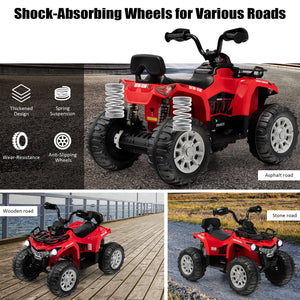 12V Electric Kids Ride-On ATV 4 Wheeler Quad with 2 Speeds MP3 and Headlights Red Trend Times 4