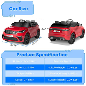 12V/24V 2-Seater Ride-On Land Rover Truck Toy Car with Remote Control Red Trend Times 15