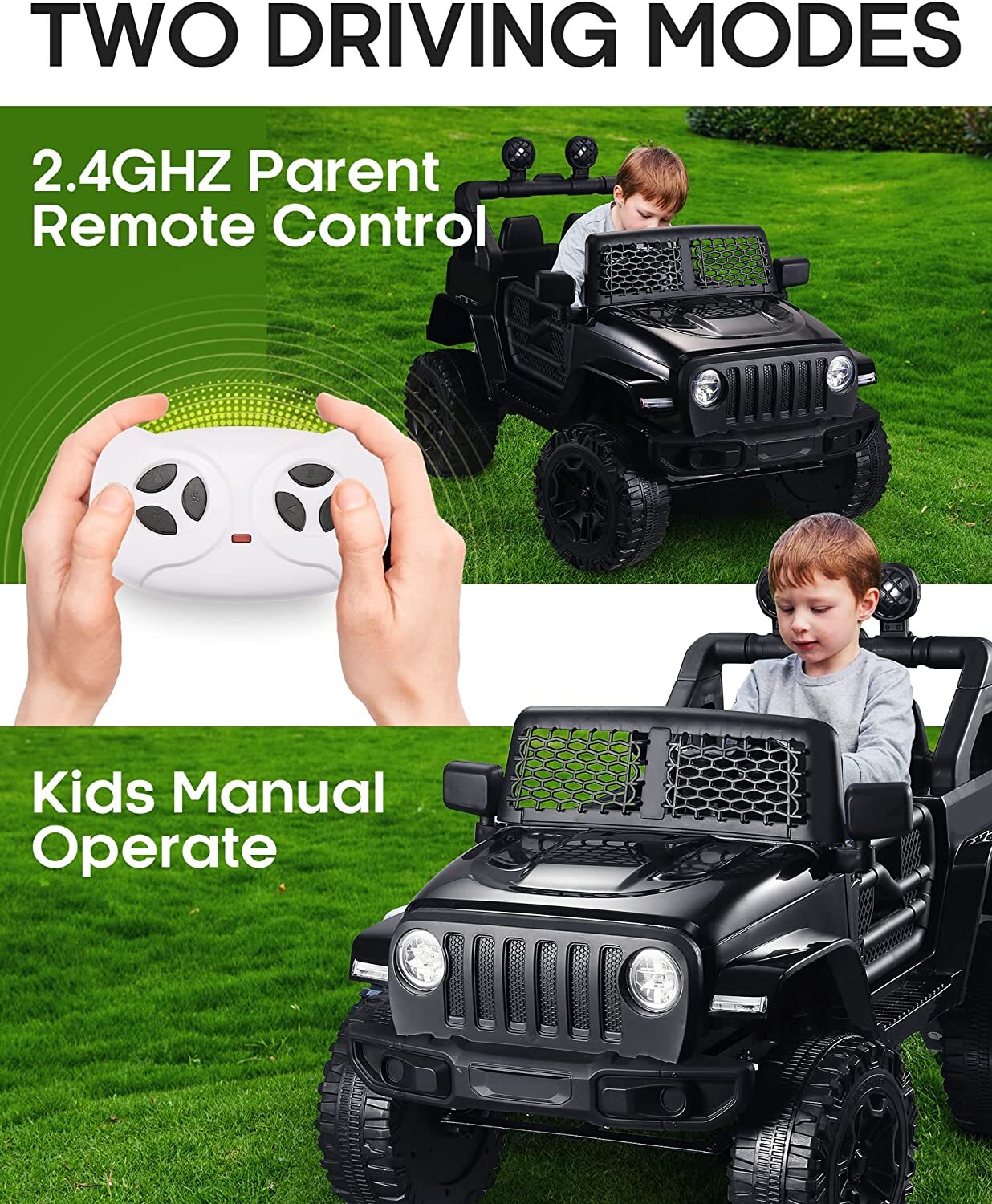 12V 24V Electric Kids Ride-On 4-Wheeler ATV Jeep Truck Toy Car with MP3 for Toddlers Trend Times 10