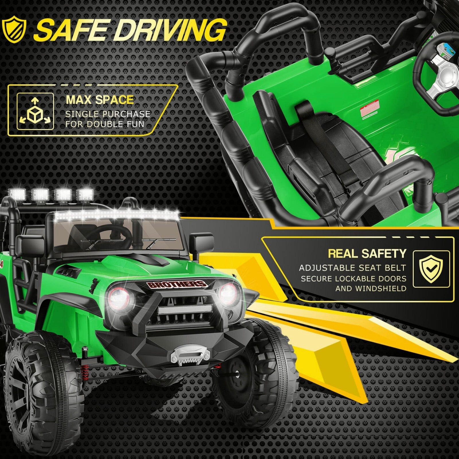 12V 24V Electric Kids Ride-On 4-Wheeler ATV Jeep Truck Toy Car with MP3 for Toddlers Trend Times 26