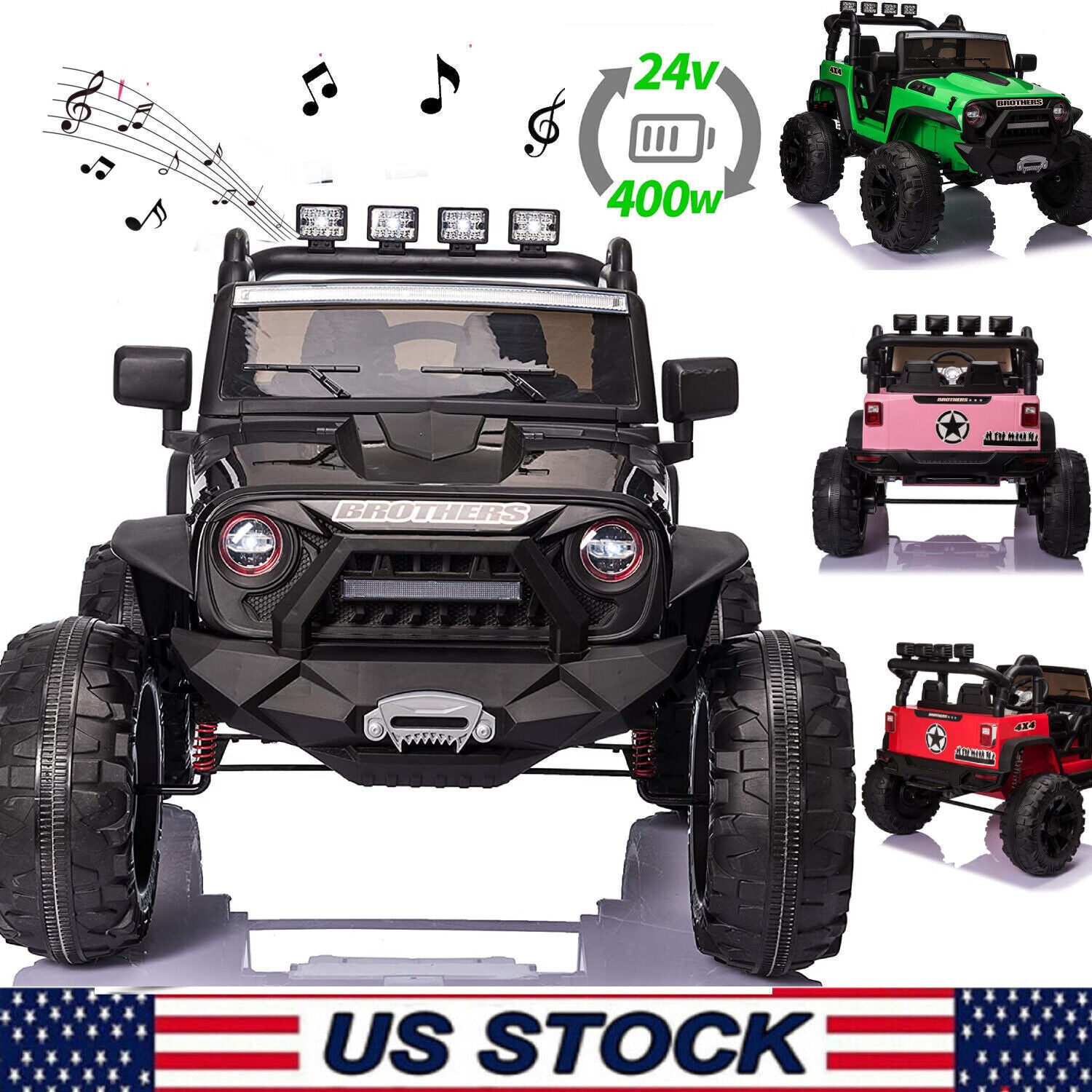 12V 24V Electric Kids Ride-On 4-Wheeler ATV Jeep Truck Toy Car with MP3 for Toddlers Trend Times 7