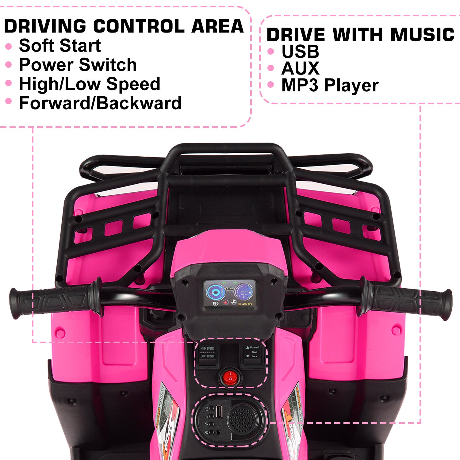 12V/24V Electric Ride-On Four Wheeler Toy Car Jeep Truck ATV for Kids Trend Times 22