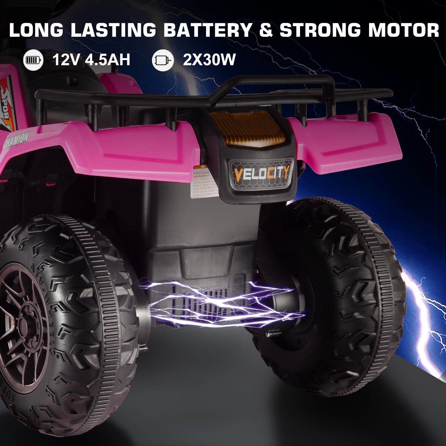 12V/24V Electric Ride-On Four Wheeler Toy Car Jeep Truck ATV for Kids Trend Times 24